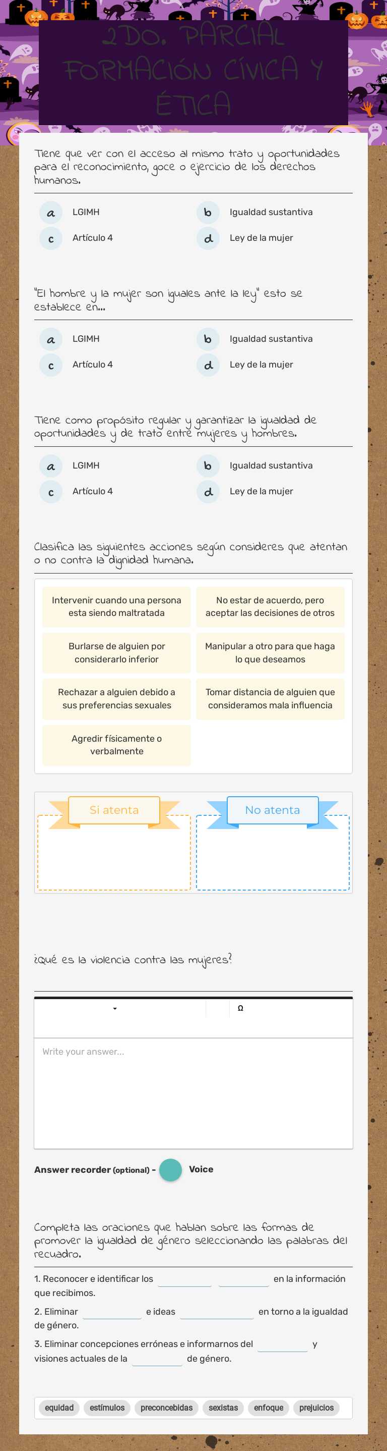 2DO. PARCIAL FORMACIÓN CÍVICA Y ÉTICA worksheet preview image