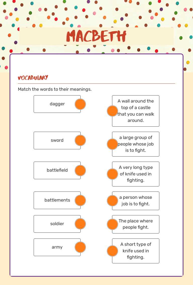 Macbeth worksheet preview image
