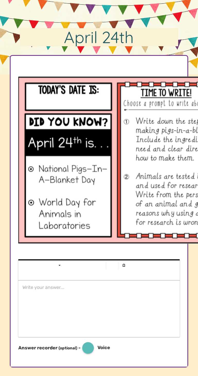 April 24th Grade 3 worksheet preview
