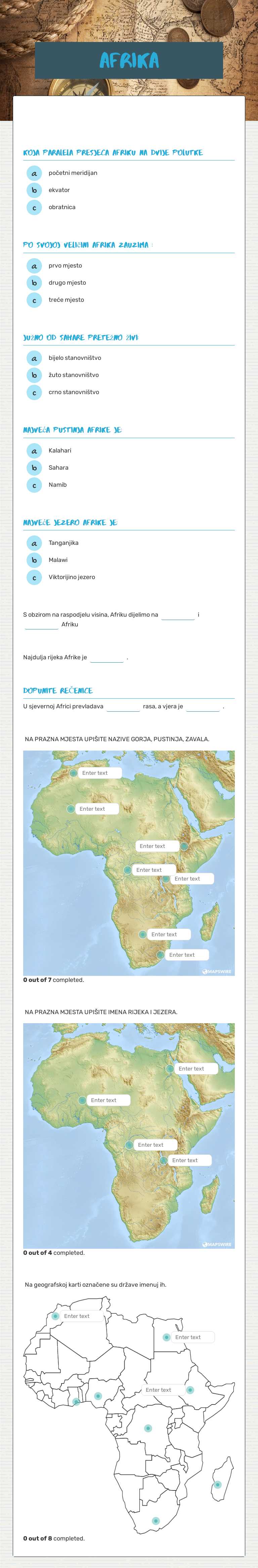 AFRIKA Grade 6 worksheet preview