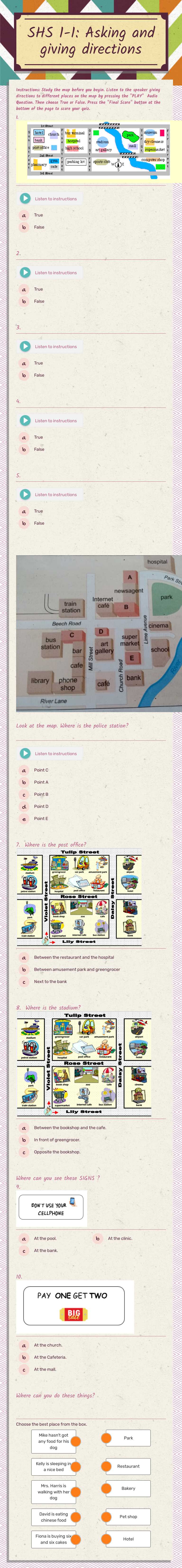 SHS 1-1: Asking and giving directions worksheet preview image