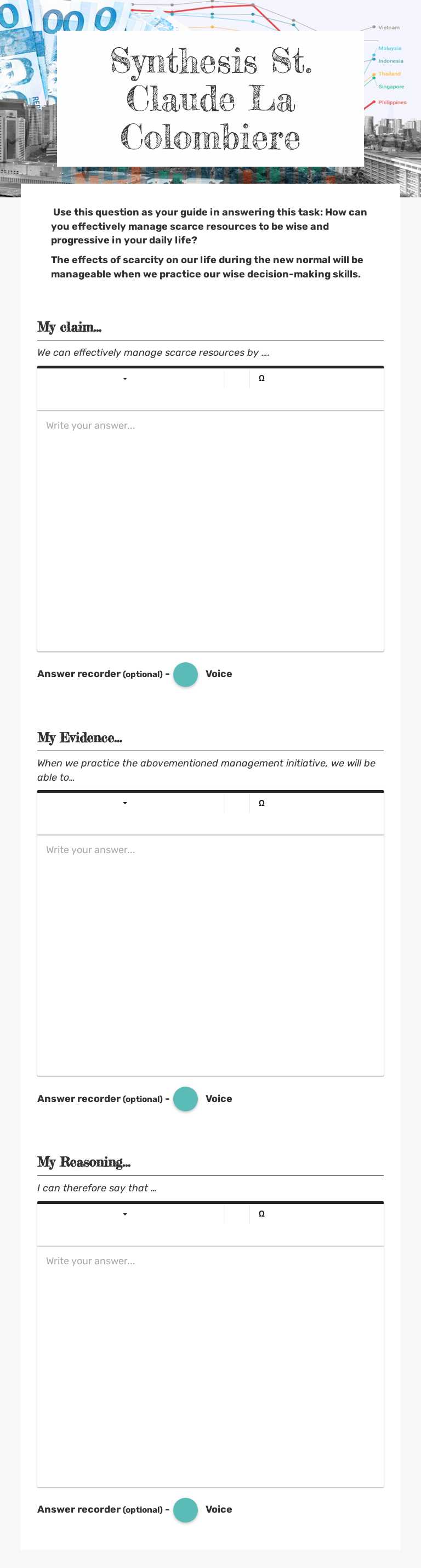 Synthesis St. Claude La Colombiere worksheet preview image