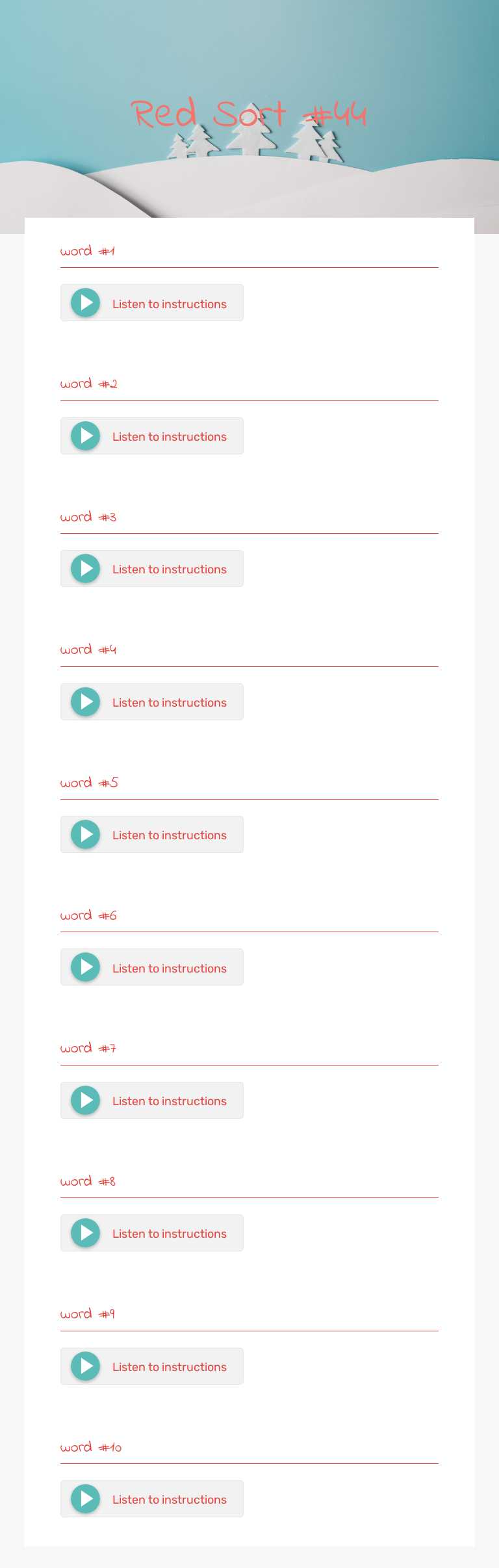 Red Sort #44 worksheet preview image