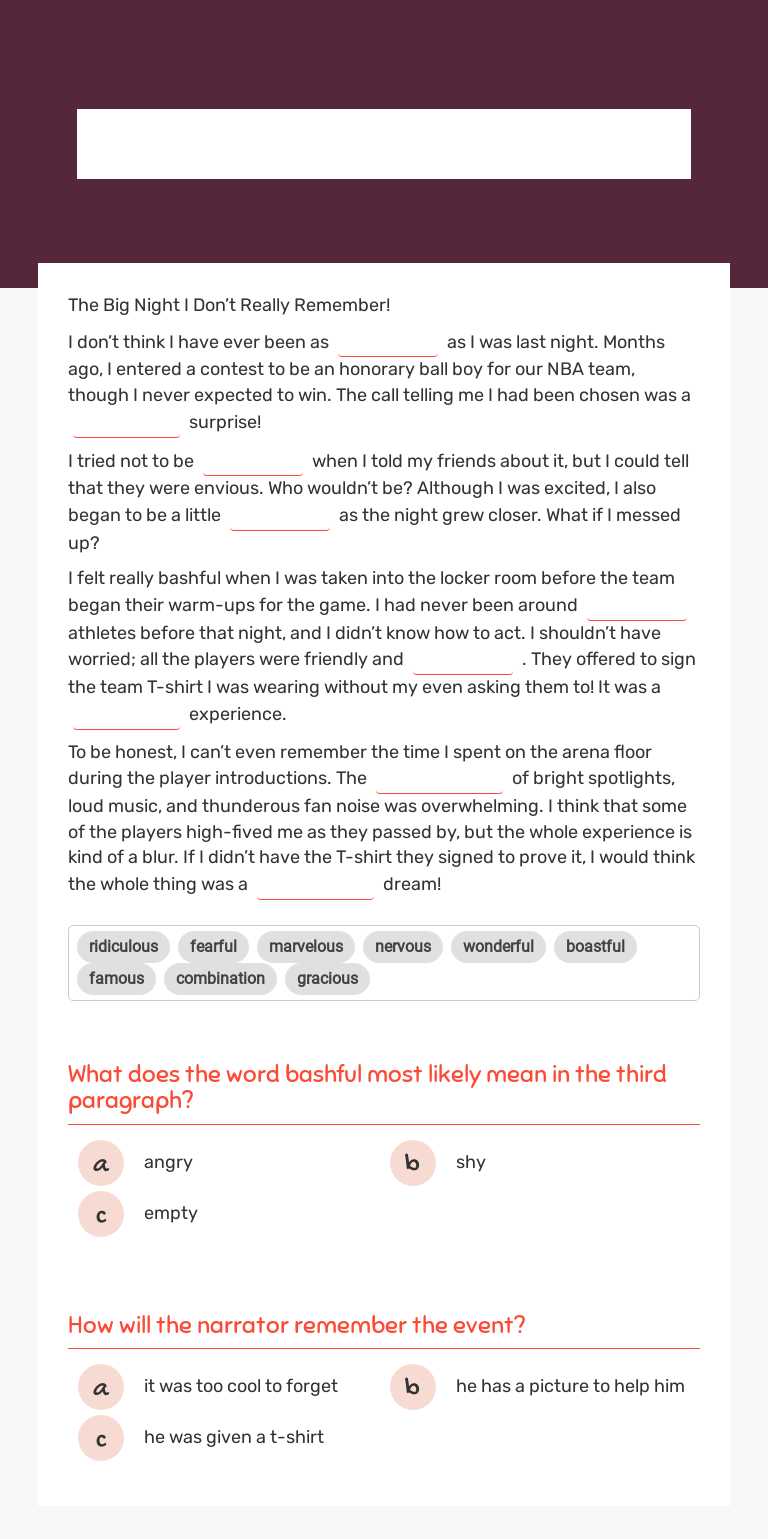 Unit 12 Thursday worksheet preview image