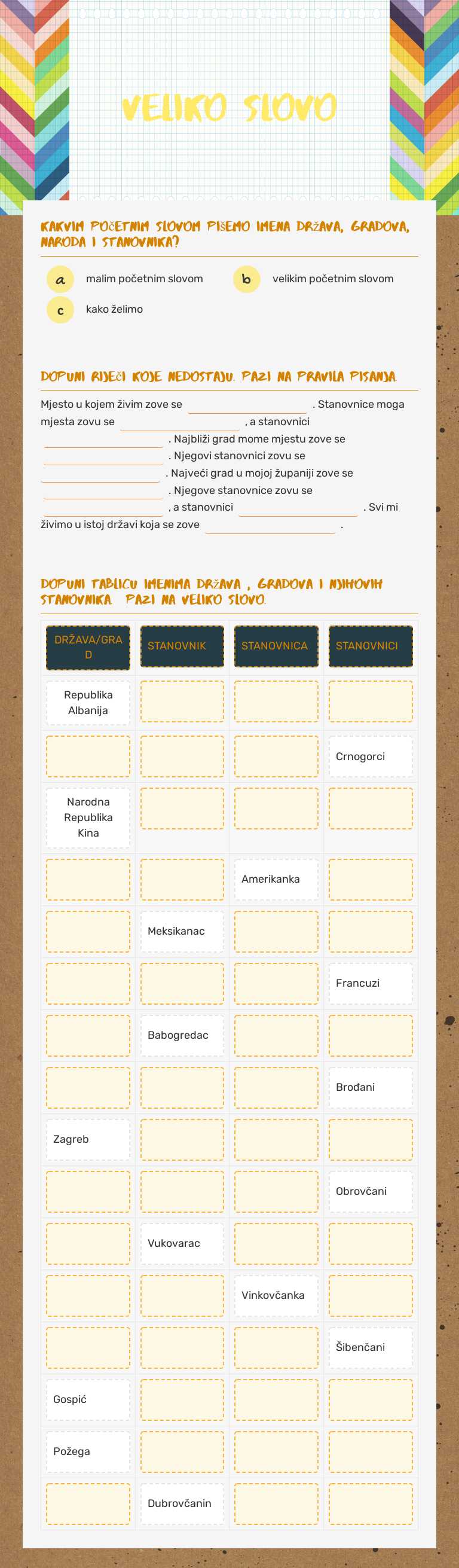 VELIKO SLOVO worksheet preview