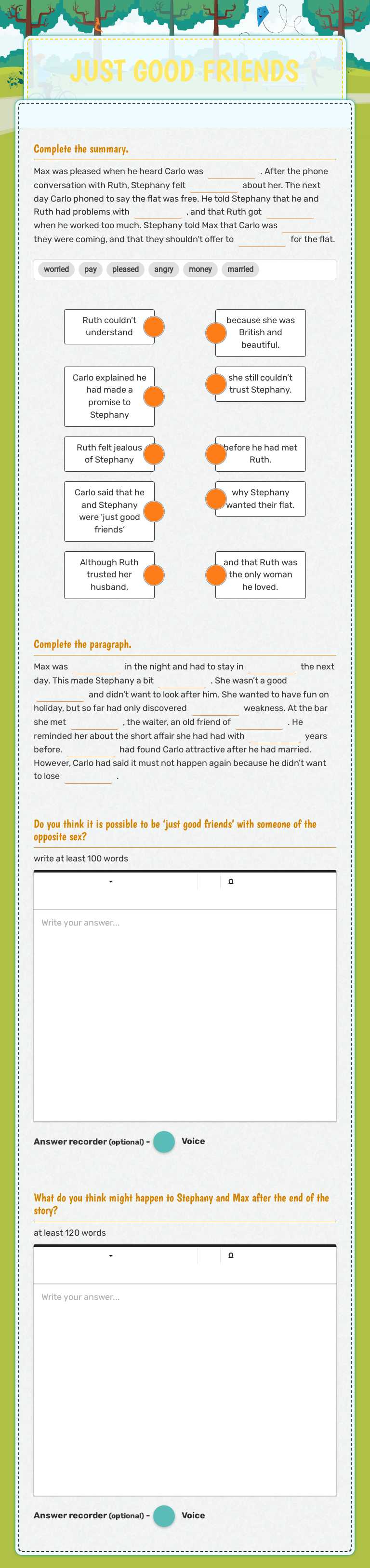 JUST GOOD FRIENDS worksheet preview image