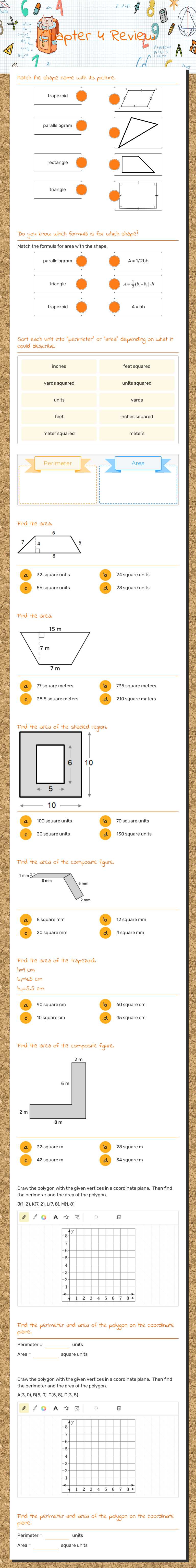 Chapter 4 Review worksheet preview image