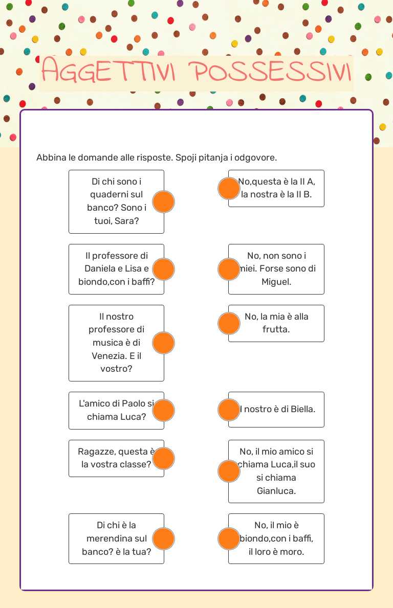 AGGETTIVI POSSESSIVI Grade 6 worksheet preview