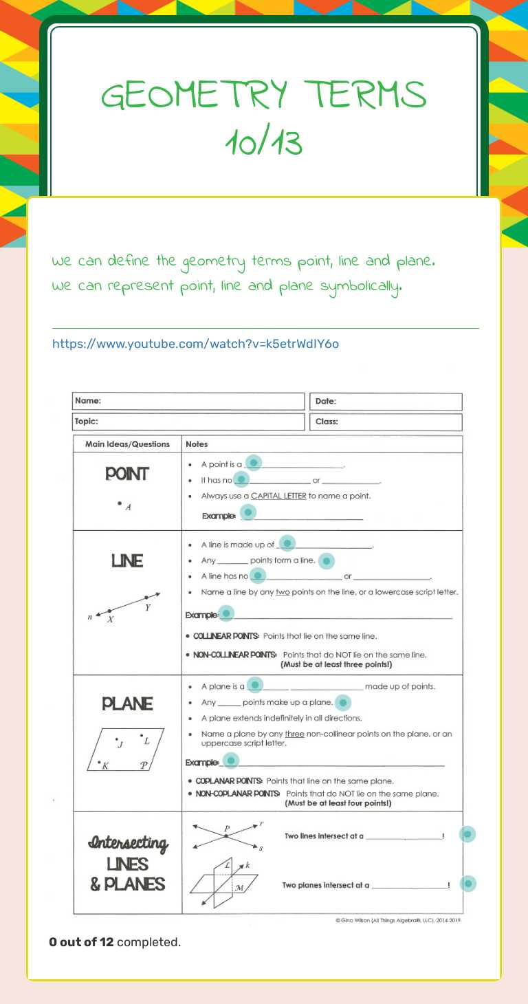 geometry terms
10/13 Grade 10 worksheet preview