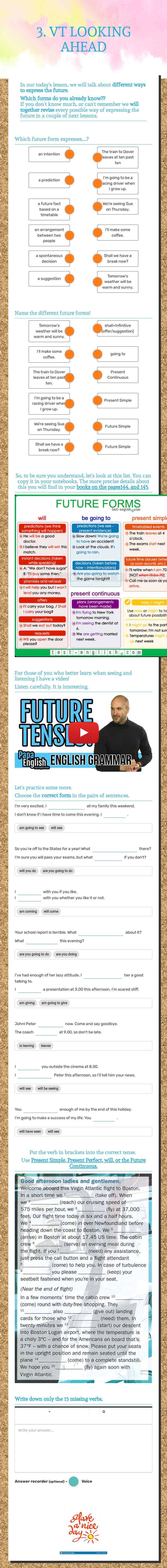 3. VT LOOKING AHEAD worksheet preview image
