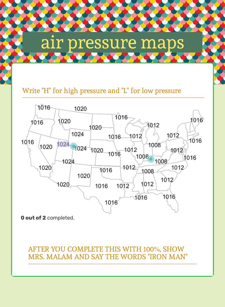 air pressure maps worksheet preview image