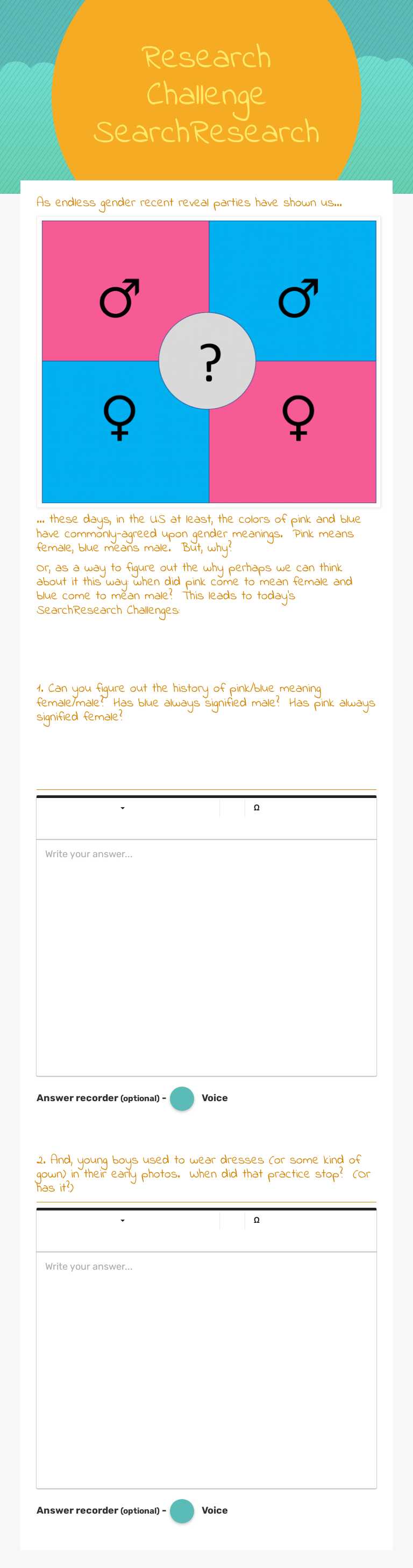 Search Research: Pink vs. Blue worksheet preview image