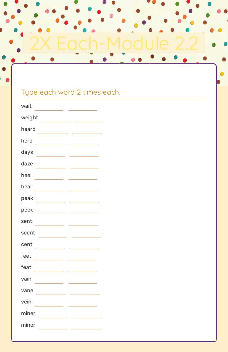 2X Each-Module 2.2 worksheet preview image