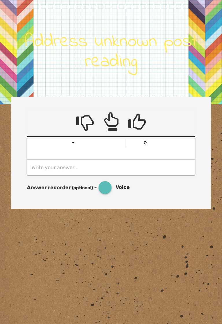 Address unknown post reading worksheet preview image