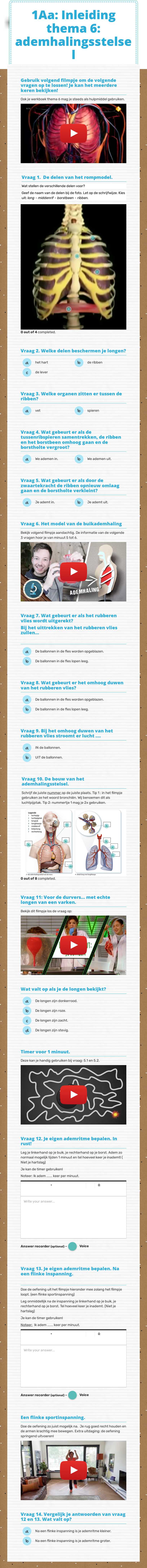 1Aa: Inleiding thema 6: ademhalingsstelsel worksheet preview image