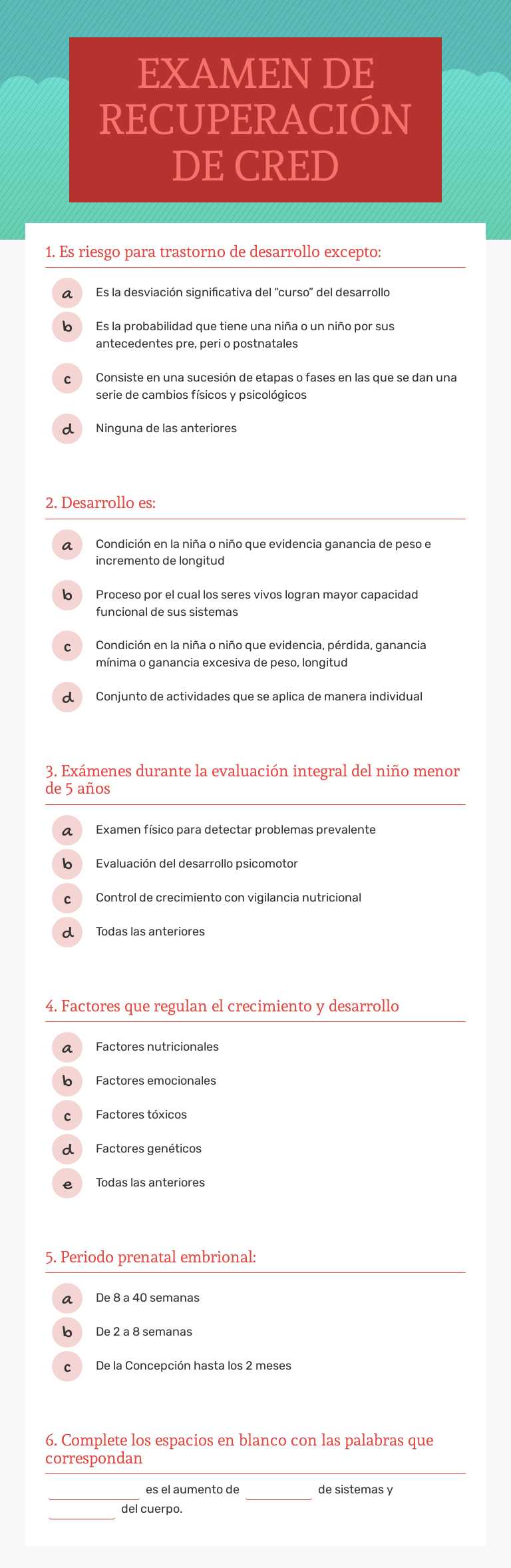 EXAMEN DE RECUPERACIÓN DE CRED worksheet preview image