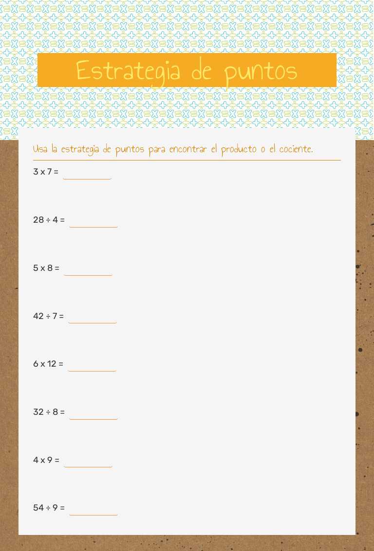 Estrategia de puntos worksheet preview image