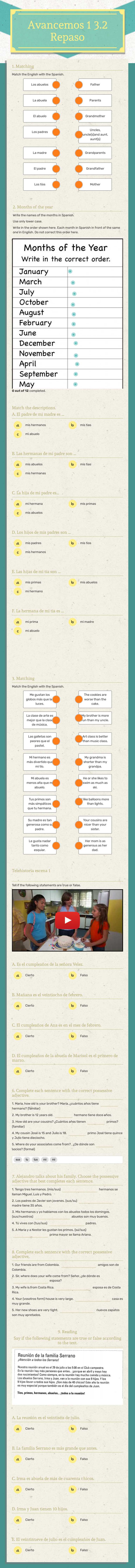 Avancemos 1 3.2
Repaso worksheet preview image