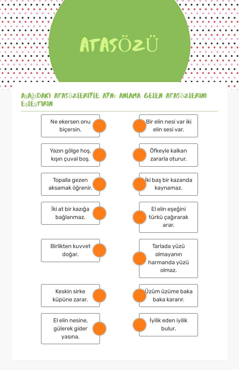 ATASÖZÜ worksheet preview image