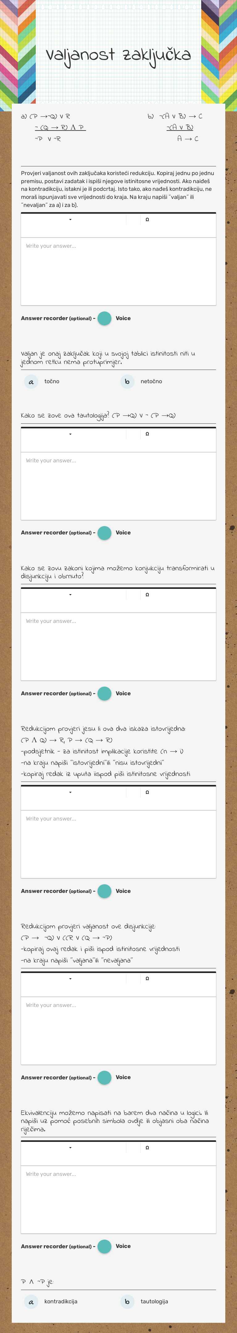 Valjanost zaključka worksheet preview image