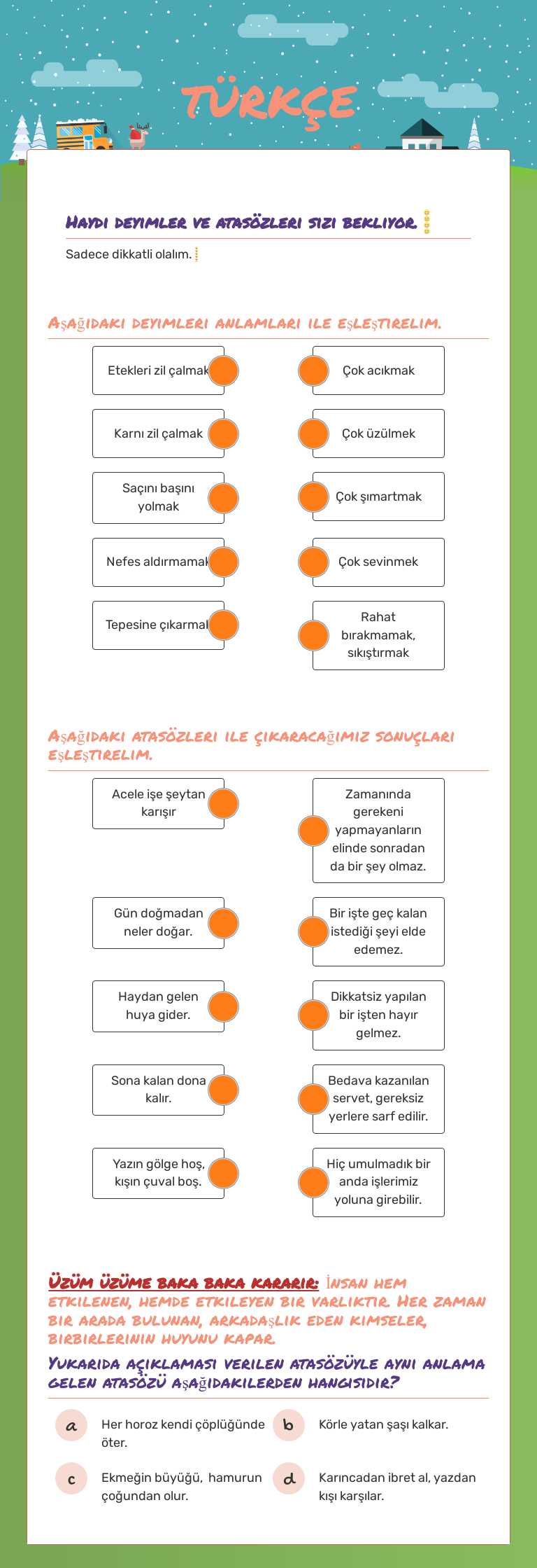 TÜRKÇE Grade 4 worksheet preview