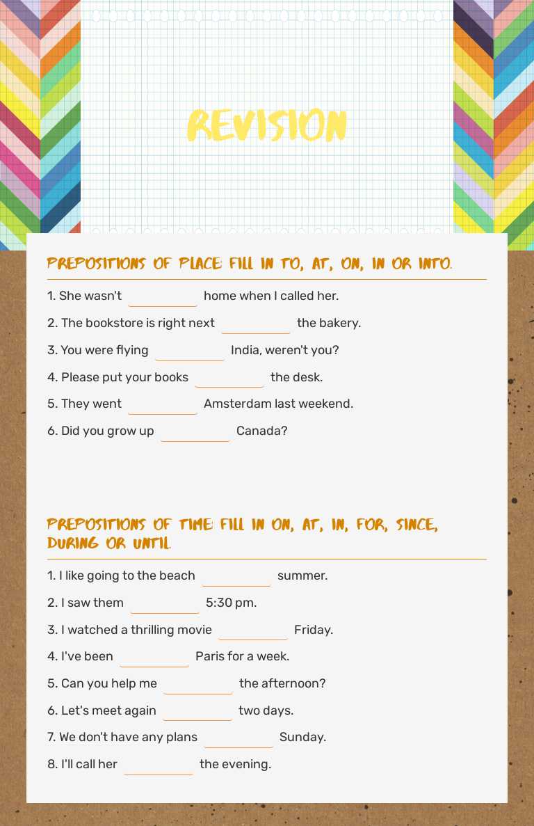 Revision worksheet preview image