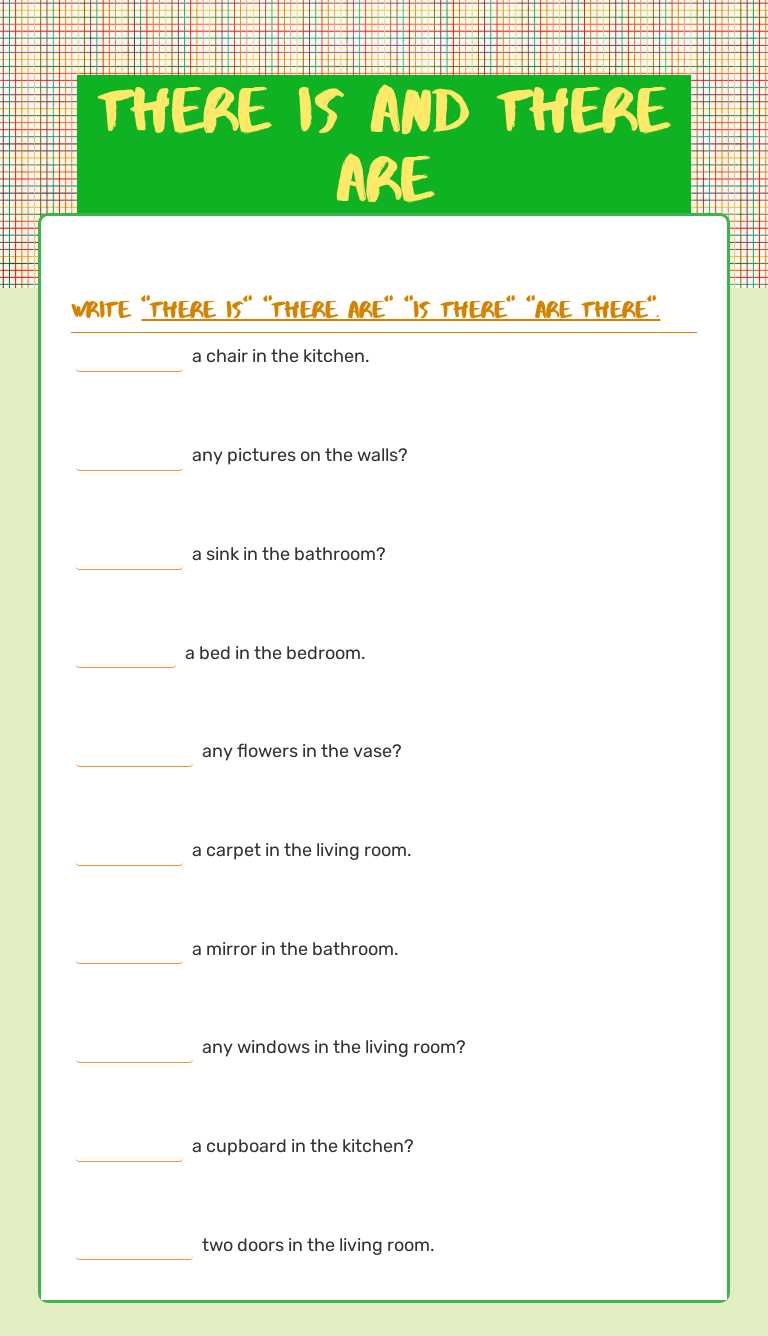 There is and there are worksheet preview image