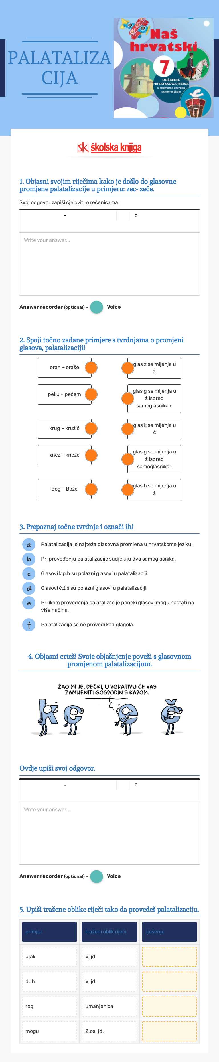 PALATALIZACIJA worksheet preview image