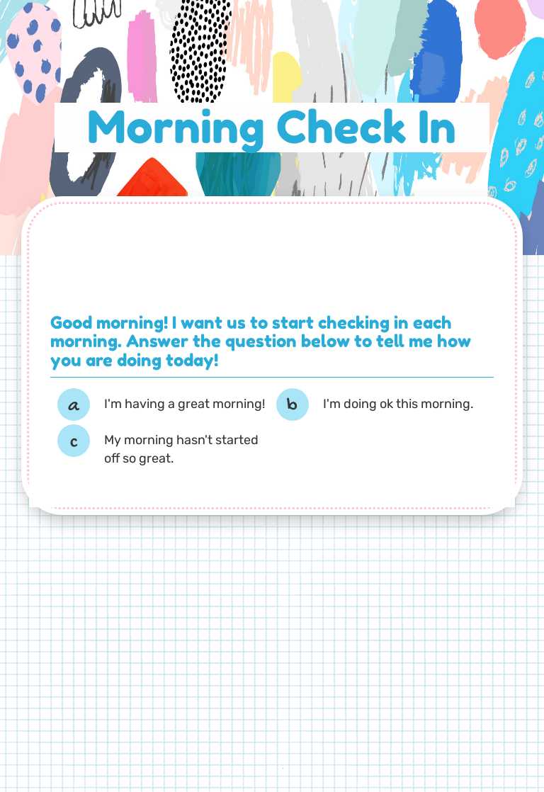 Morning Check In worksheet preview image