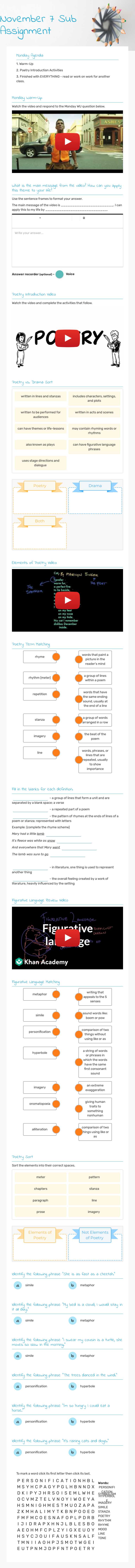 November 7 Sub Assignment worksheet preview