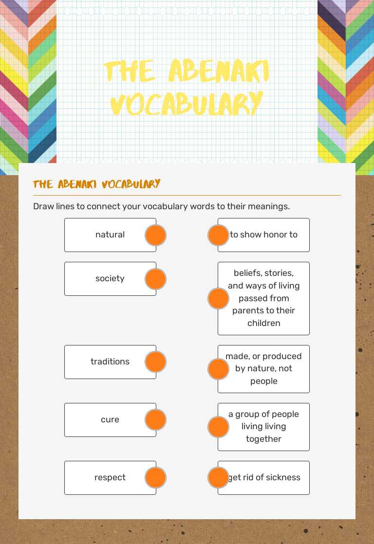 The Abenaki Vocabulary worksheet preview image