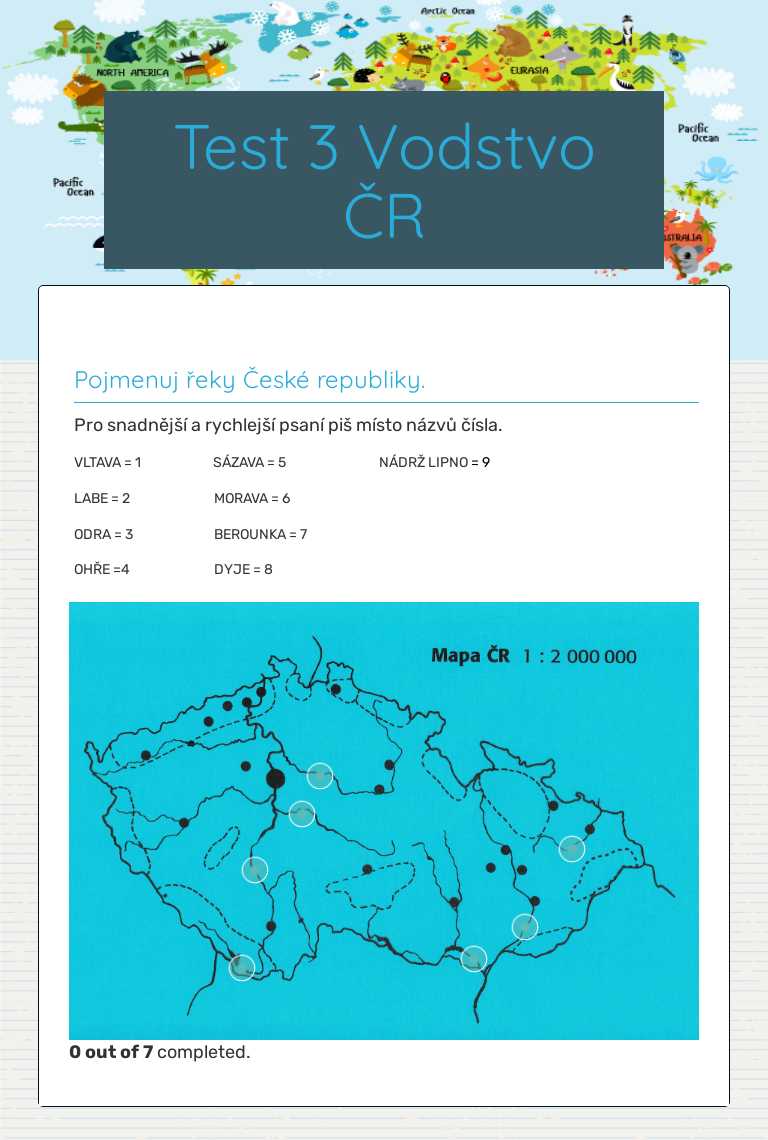 Test 3
Vodstvo ČR worksheet preview image