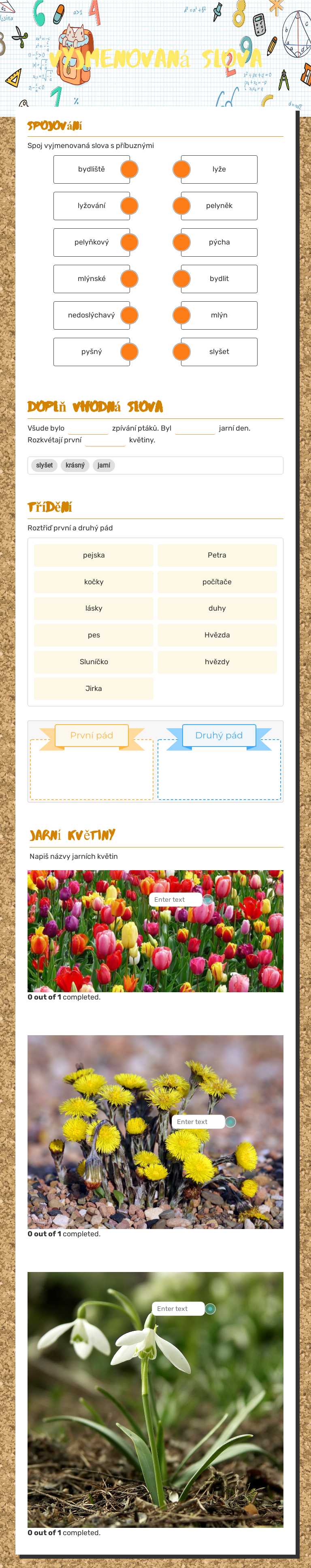 Vyjmenovaná slova Grade 4 worksheet preview