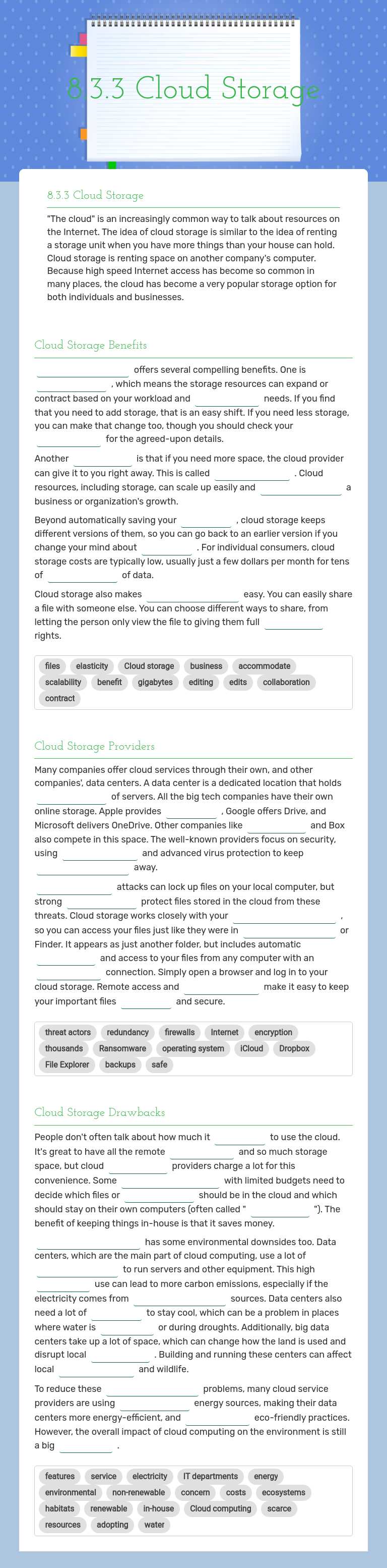 8.3.3 Cloud Storage worksheet preview image