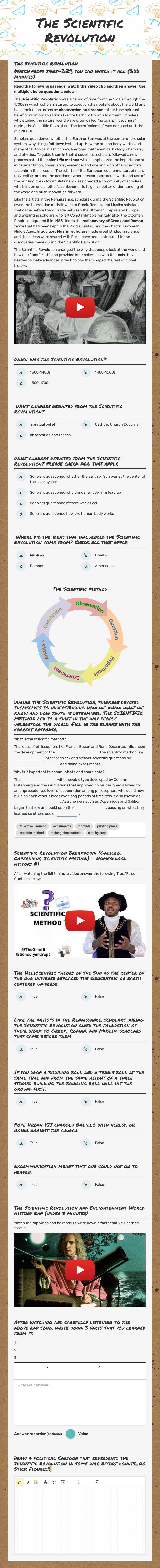 The Scientific Revolution Grade 10 worksheet preview