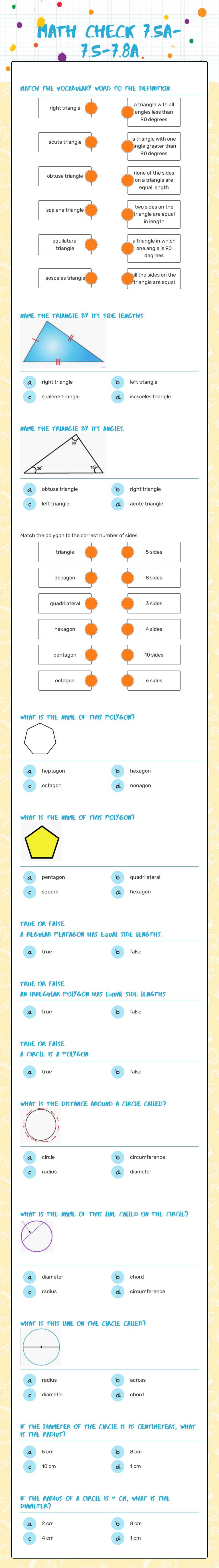 MATH CHECK  7.5a-7.5-7.8a worksheet preview image