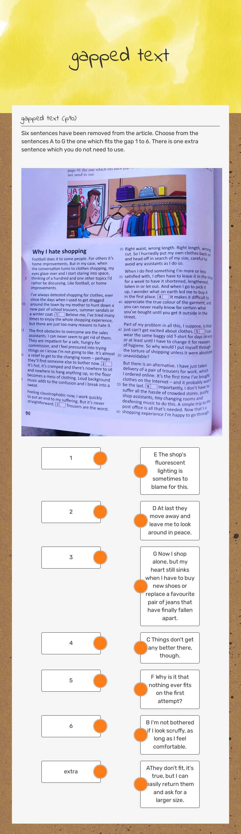 gapped text worksheet preview