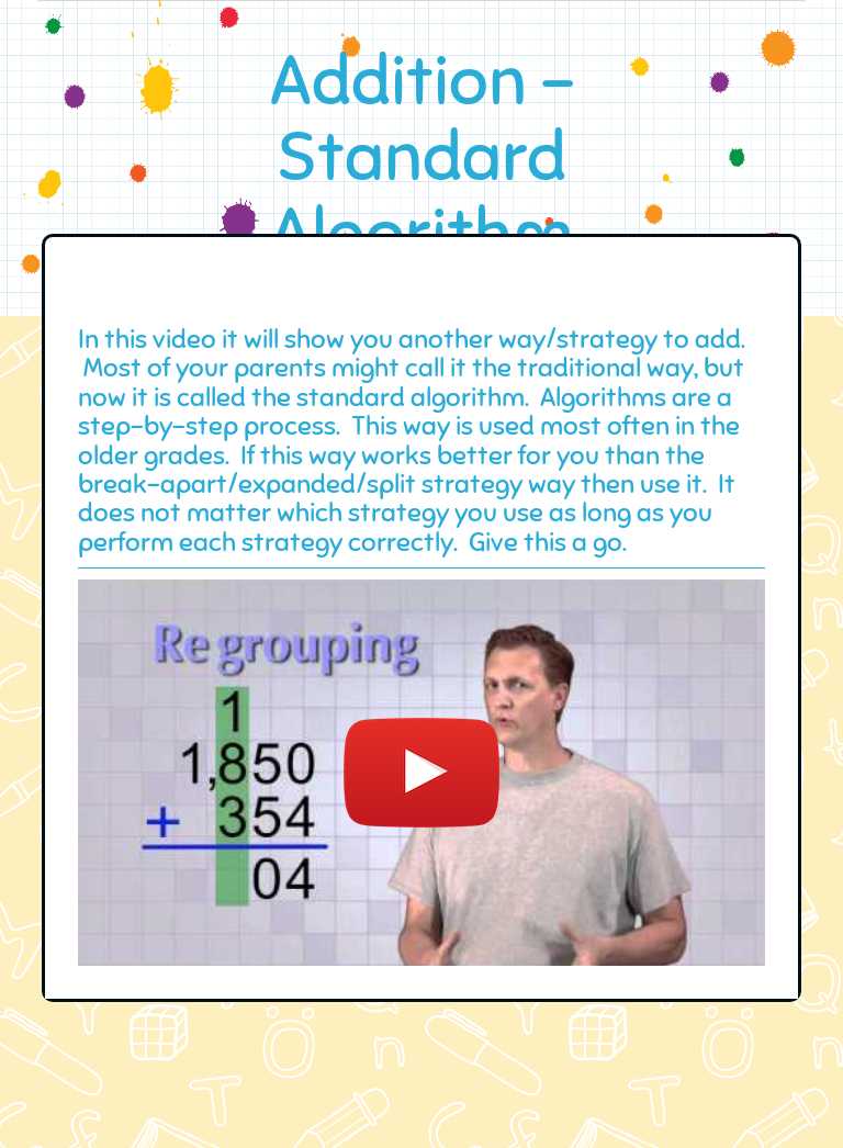 Addition - Standard Algorithm worksheet preview image