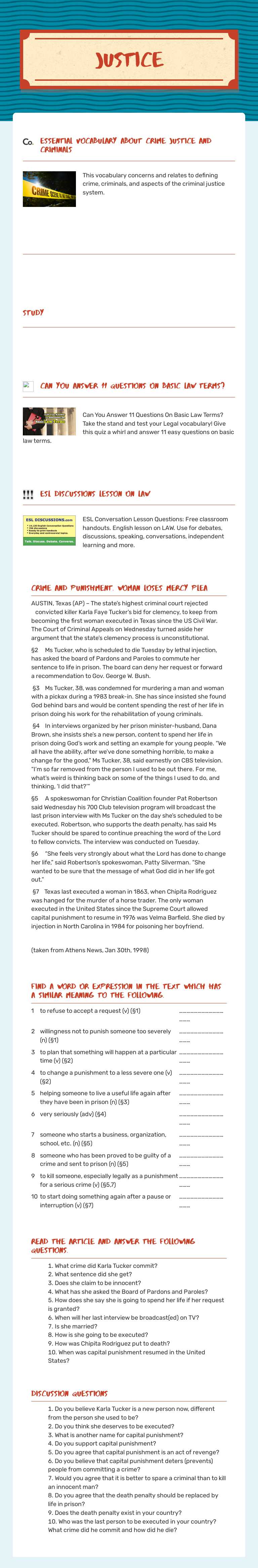 Justice worksheet preview image