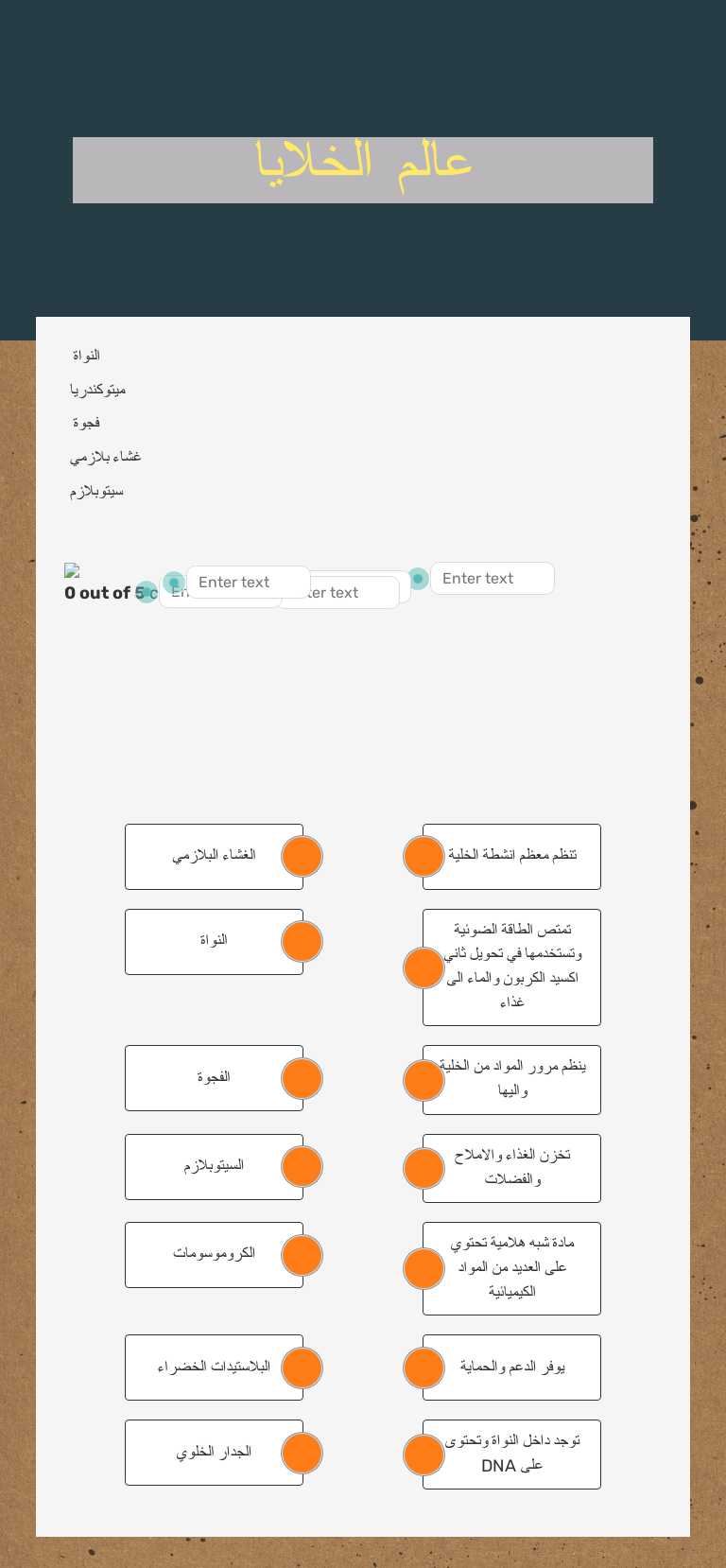 عالم الخلايا worksheet preview image