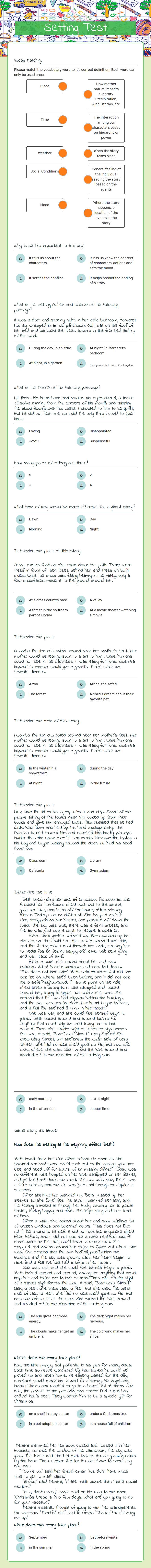 Setting Test worksheet preview image