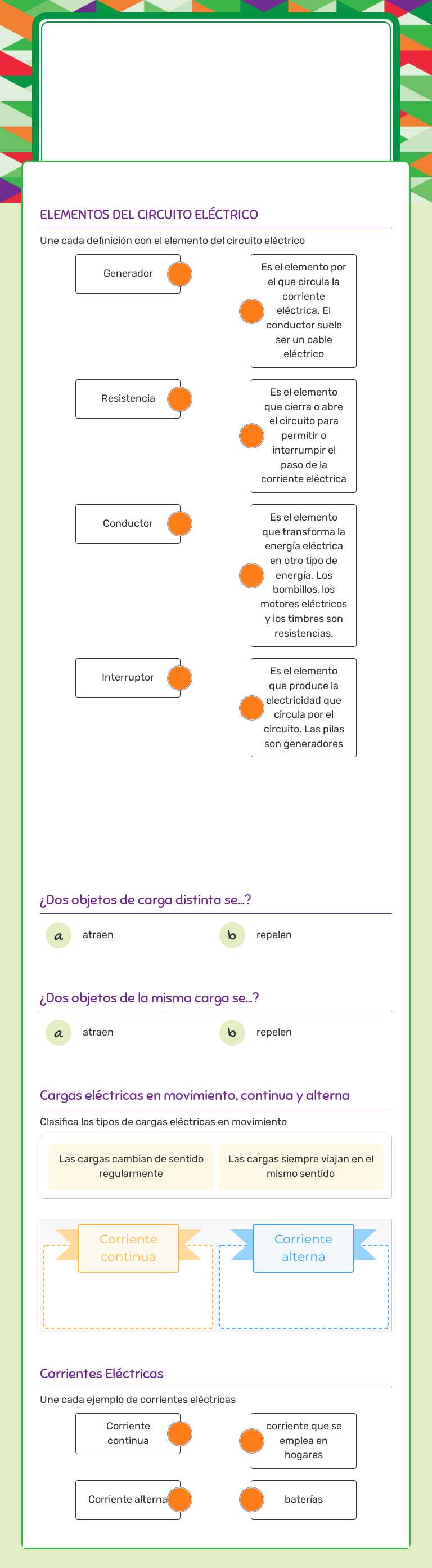 LA ELECTRICIDAD Grade 5 worksheet preview