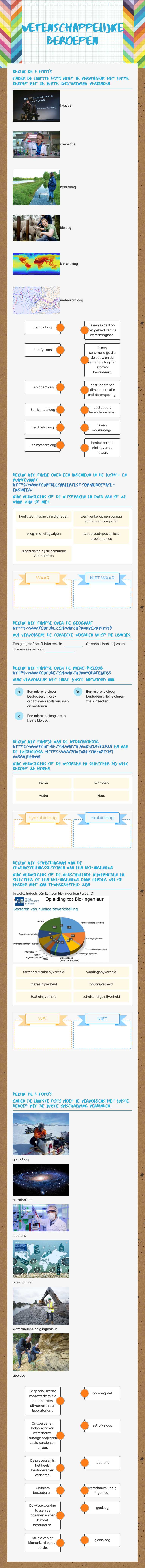 WETenschappelijke beroepen worksheet preview