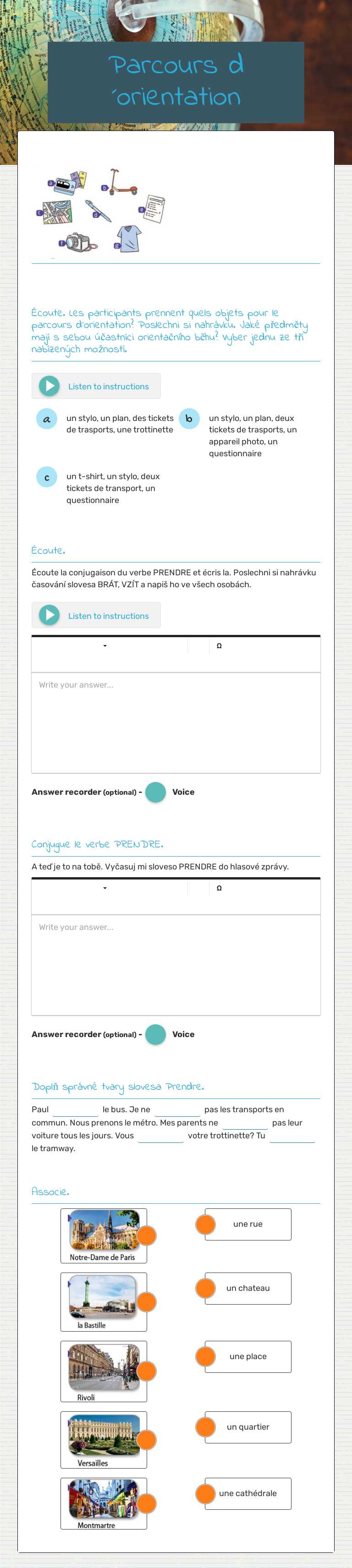 Parcours d´orientation worksheet preview image