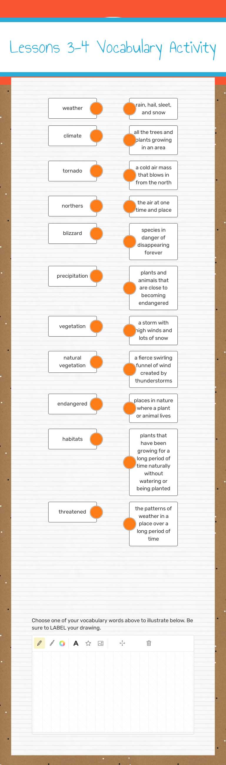 Lessons 3-4 Vocabulary Activity worksheet preview image