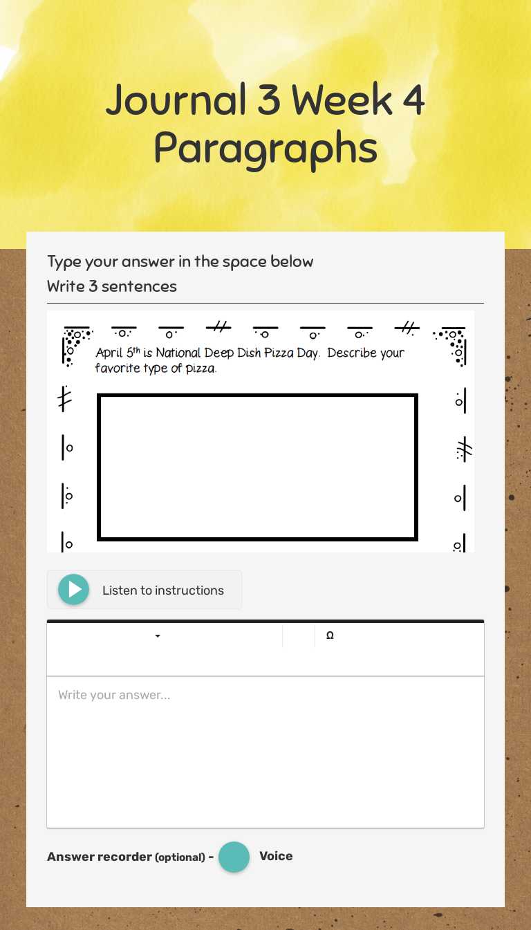Journal 3 Week 4 Paragraphs Grade 2 worksheet preview