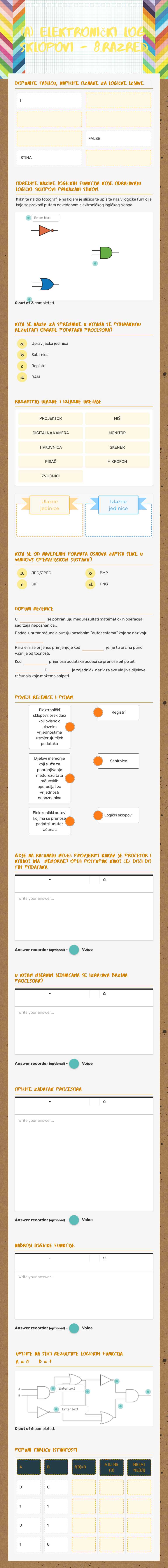 (A) Elektronički log. sklopovi - 8.razred worksheet preview image