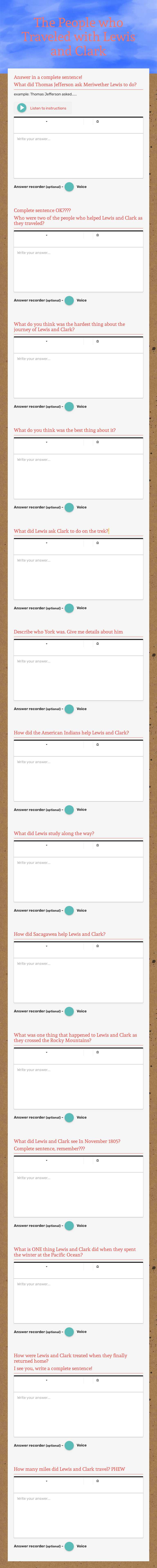 The People who Traveled with Lewis and Clark Grade 5 worksheet preview