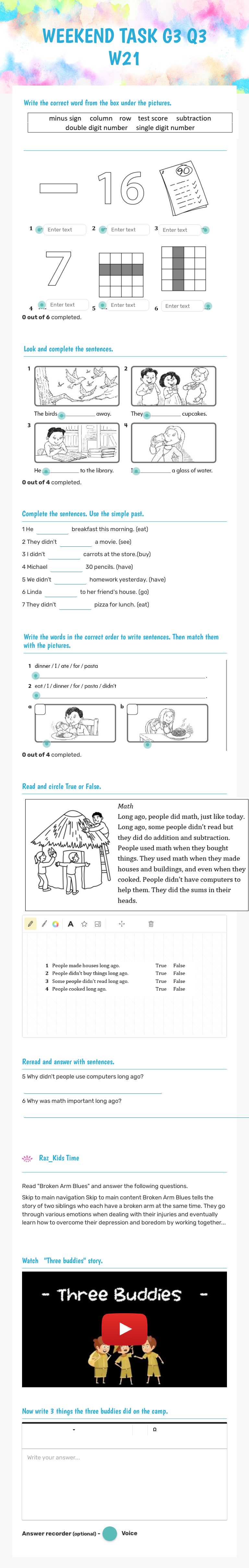 WEEKEND TASK G3 Q3 W21 worksheet preview image