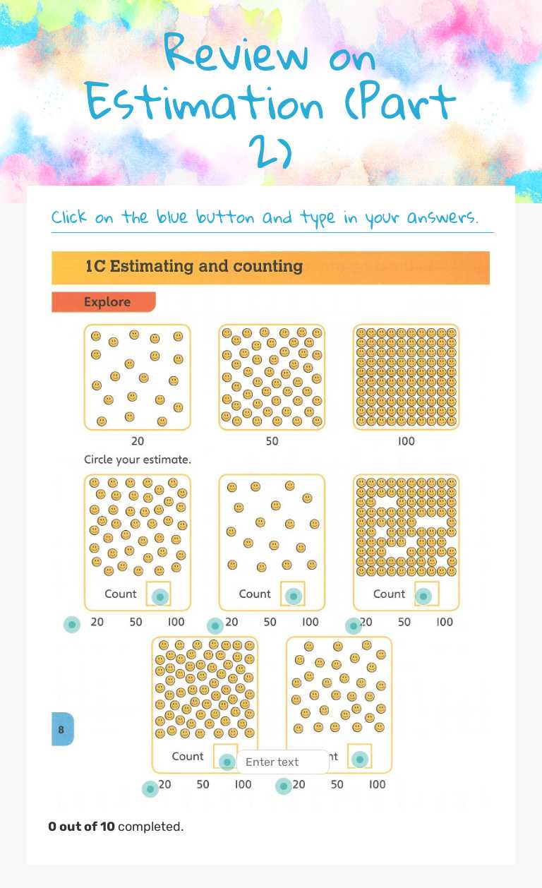 Review on Estimation (Part 2) worksheet preview image